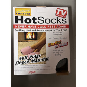 Hot Socks Slippers Polar Fleece Gray Sz Medium Use Hot Or Cold Christmas Gift